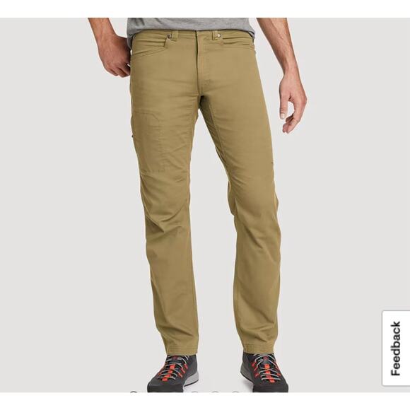 EDDIE BAUER Rappel Canvas Slim Fit Pants Men's Size 38/34 Dark Khaki - Picture 1 of 9
